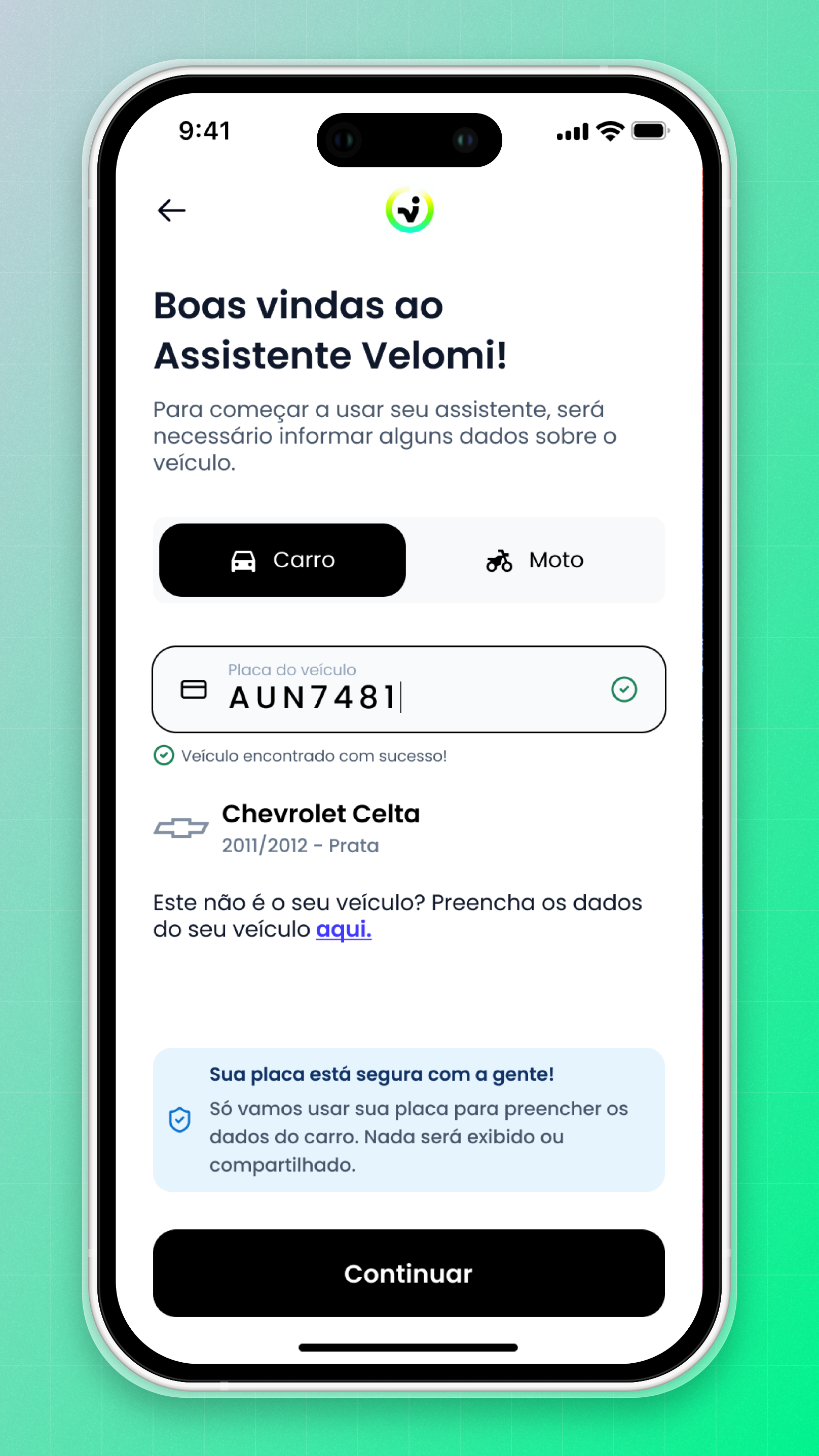 Assistente com IA do Velomi